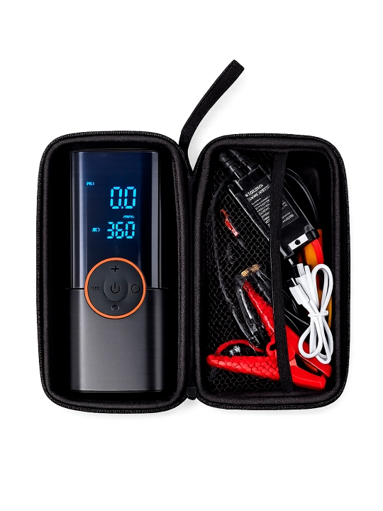 Avtomobil uchun ishga tushirish qurilmasi va kompressor 2 ta 1 da, 8000mAh