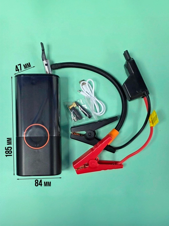 Avtomobil uchun ishga tushirish qurilmasi va kompressor 2 ta 1 da, 8000mAh