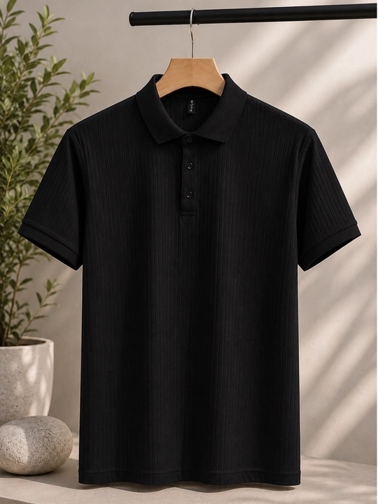 Erkaklar polo futbolkasi, qisqa yengli, ribana matoli, polyester, kundalik
