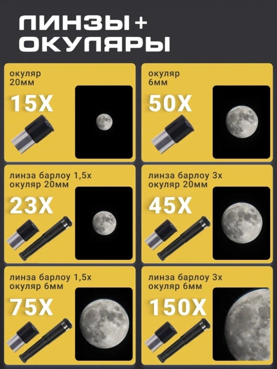 Teleskop F30070M, 70 mm obyektiv, 150x kattalashtirish, tripod bilan | Telescope