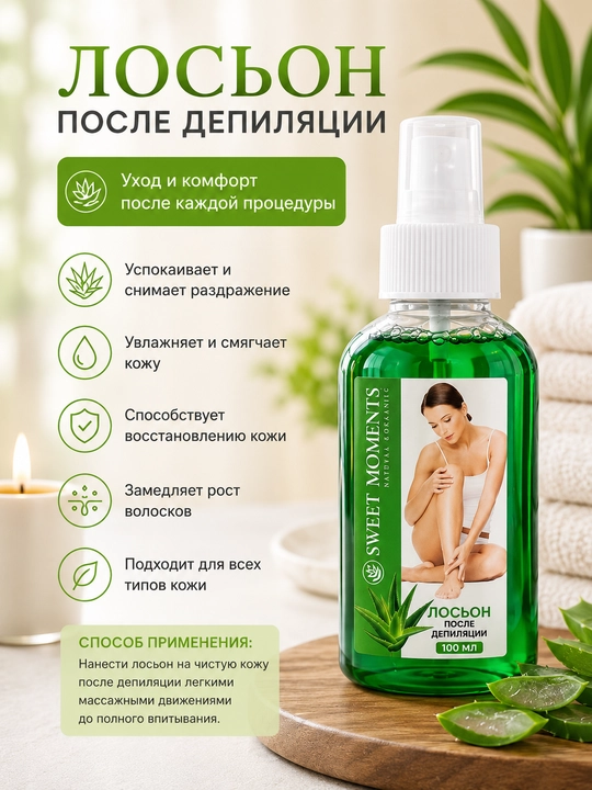 Лосьон после депиляции, для восстановления и защиты кожи, 100 мл Sweet Moments - 