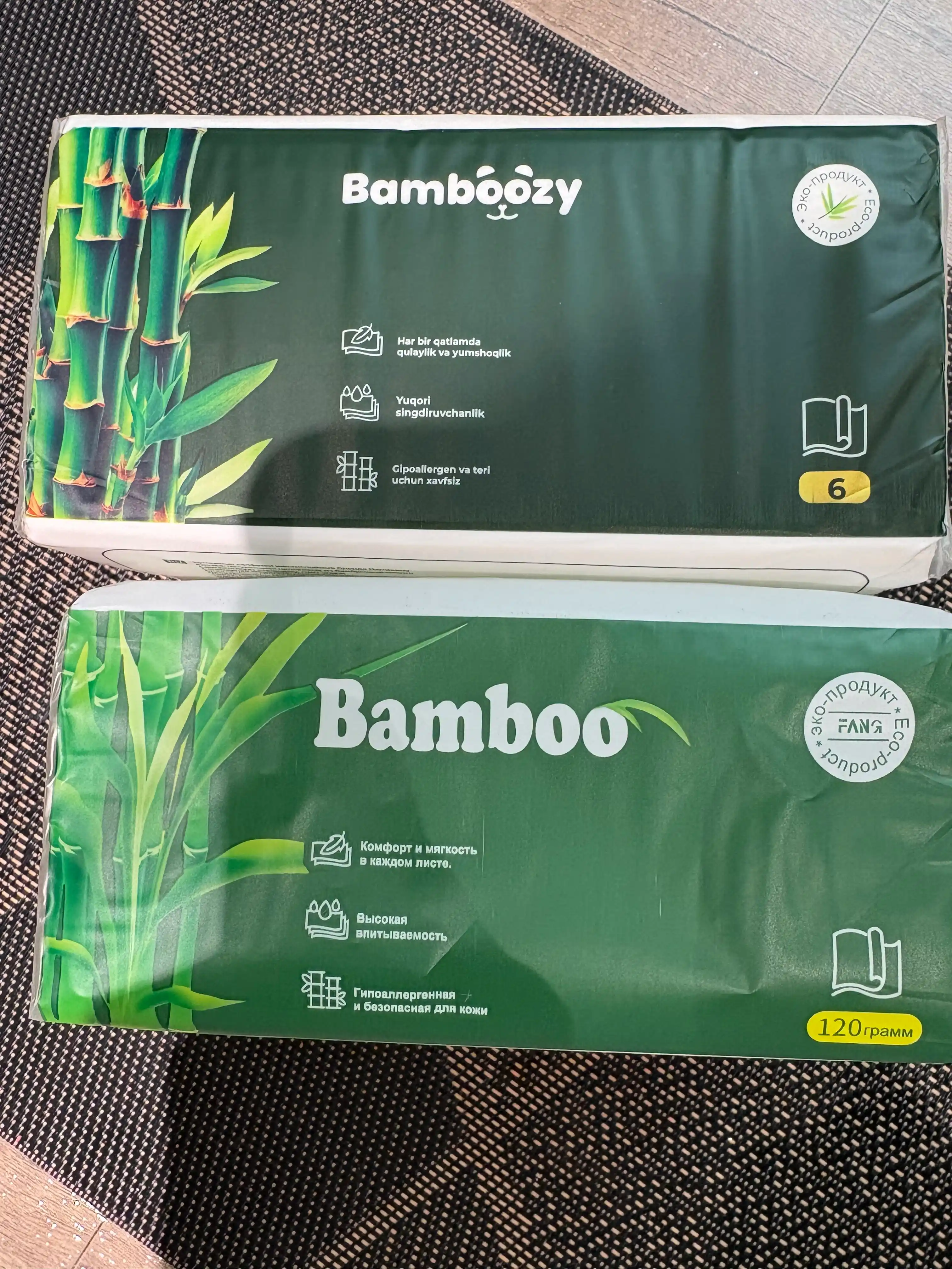 Экологичные бамбуковые салфетки Bamboozy, 6-слойные