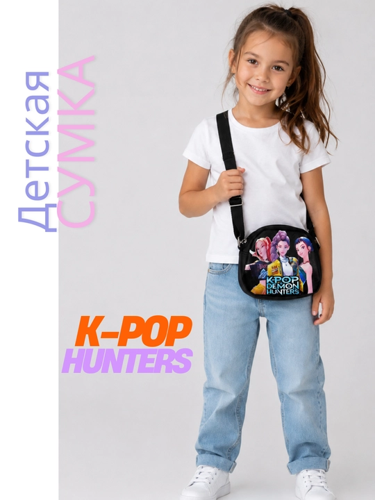 K-POP qizchasi uchun bolalar yelka sumkasi, mini kross-bodi, sozlanadigan tasmali