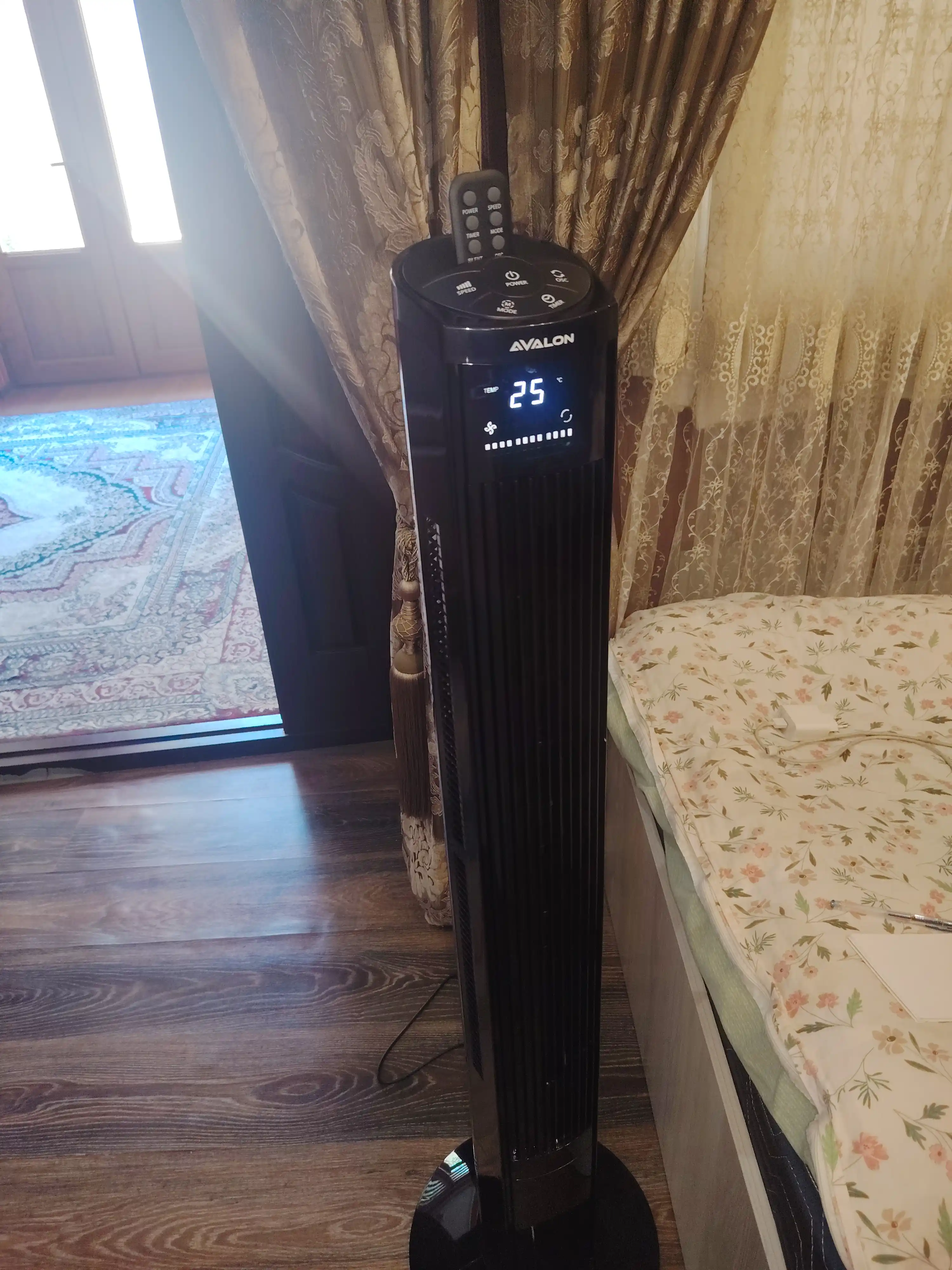 Колонный вентилятор AVL-TF-4605R, 50 Вт, с пультом ДУ, LED-дисплеем, черный