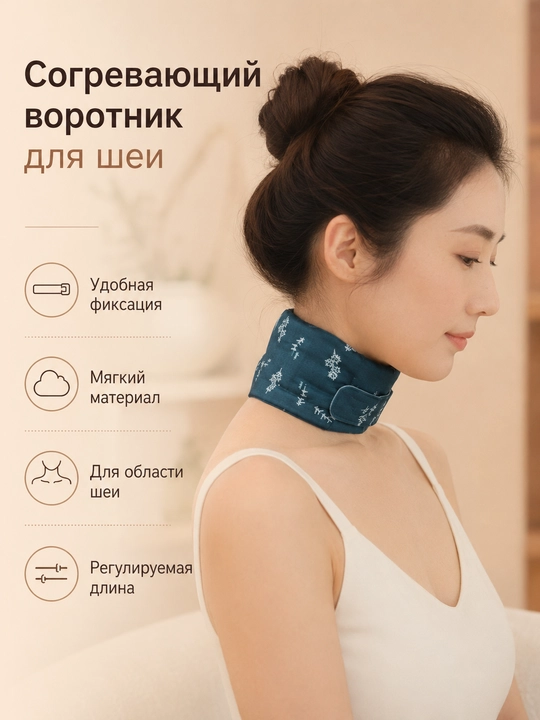 Тепловой бандаж-воротник для шеи , разогревающий - 