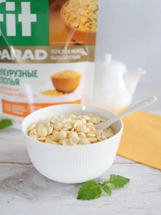 Кукурузные хлопья FitPARAD, готовый завтрак без сахара, 200гр