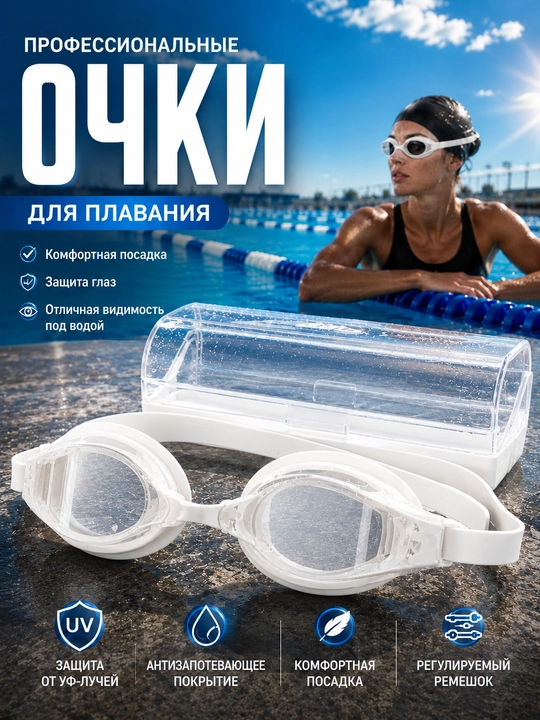 Очки для плавания, плавательные очки, очки для бассейна, взрослые очки для плавания - 