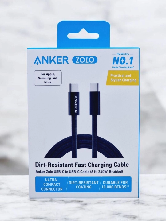 Кабель для быстрой зарядки Anker Zolo USB-C to USB-C 6 ft (1,8 м) 240 W