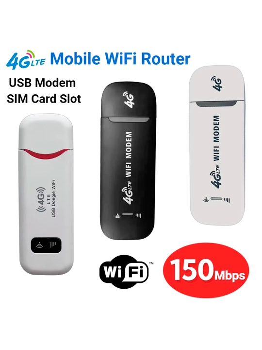 4G LTE USB модем с Wi-Fi роутером, компактный роутер под СИМ-карту, 150 Мбит/с