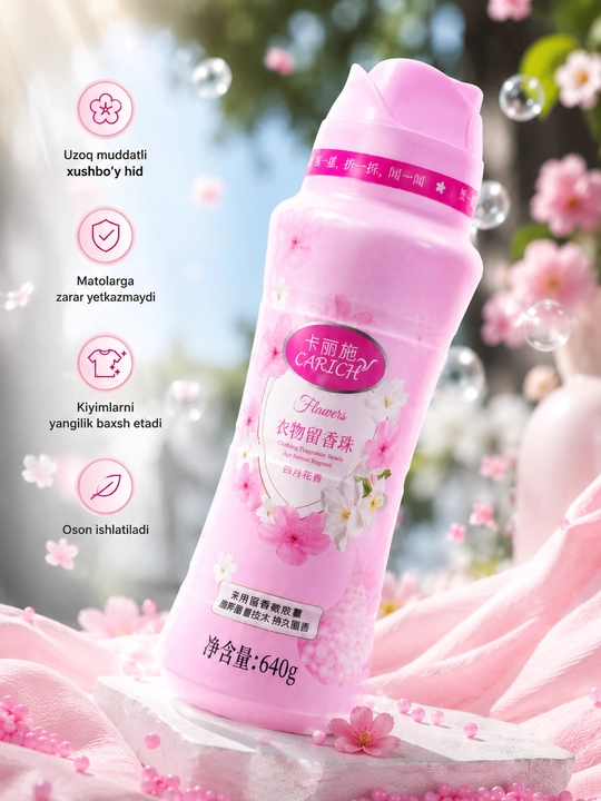 CARICH Kir Yuvish Uchun Xushbo'y Donachalar To'plami 3 Xil Hid 200g va 640g