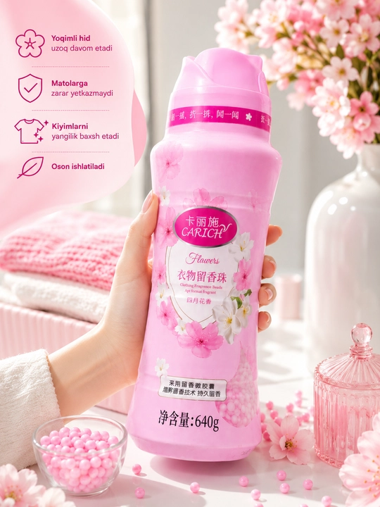 CARICH Kir Yuvish Uchun Xushbo'y Donachalar To'plami 3 Xil Hid 200g va 640g