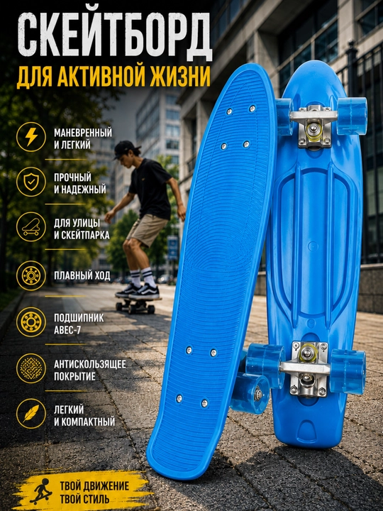 Скейтборд, пенни борд, круизер, пластиковый скейтборд, скейтборд ABEC-7, скейт для детей - 