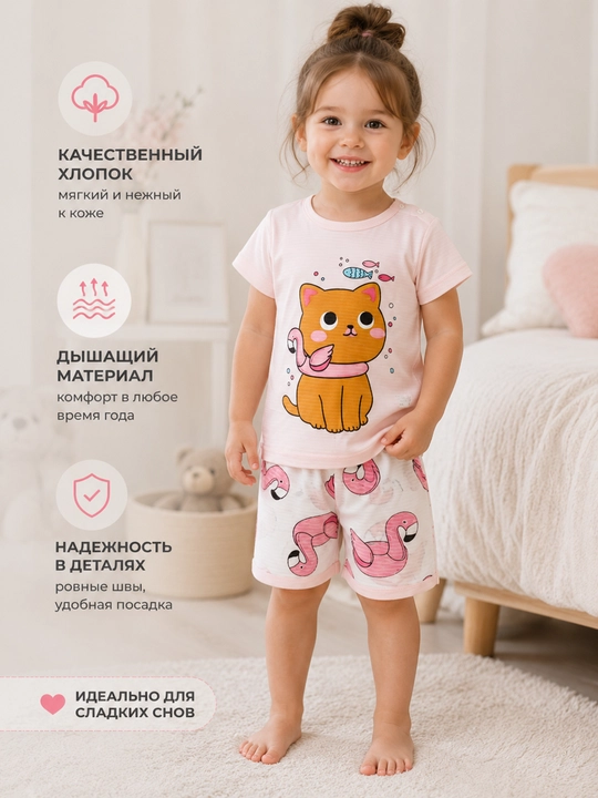 Bolalar pijamasi "PUCO" toza paxtadan tayyorlangan, Janubiy Koreya mahsuloti - 
