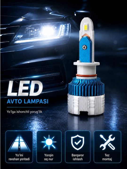 LED лампы Mi2, дальний и ближний свет, передние фары, противотуманные, H1 H11 H3 880 2 штуки