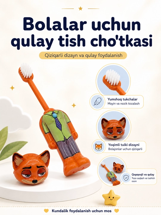 Детская зубная щётка в виде персонажа из мультфильма Zootopia - 