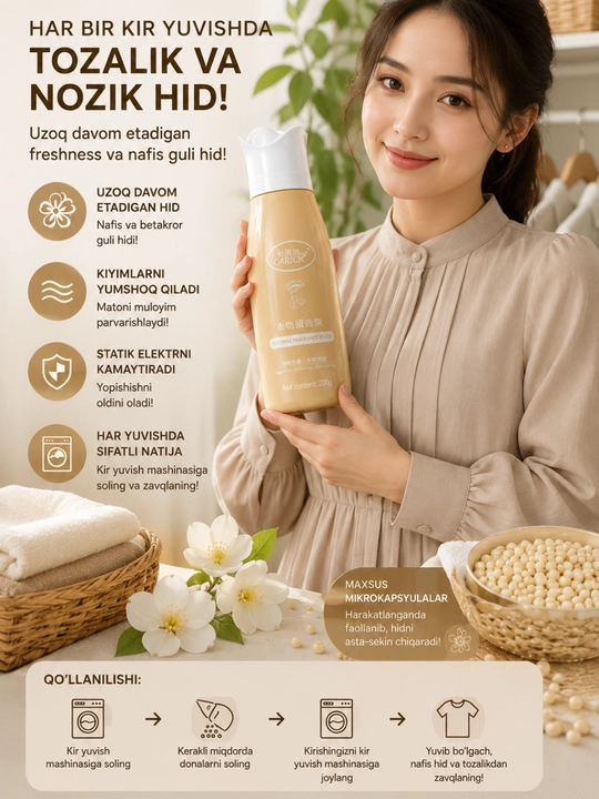 CARICH Kir Yuvish Uchun Xushbo'y Donachalar To'plami 3 Xil Hid 200g va 640g
