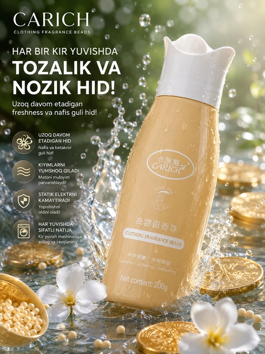 CARICH Kir Yuvish Uchun Xushbo'y Donachalar To'plami 3 Xil Hid 200g va 640g