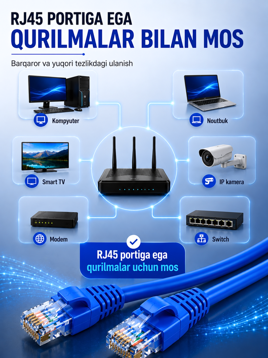 LAN кабель RJ45 Cat6 Ethernet 1,5–50 м — высокоскоростной интернет-кабель
