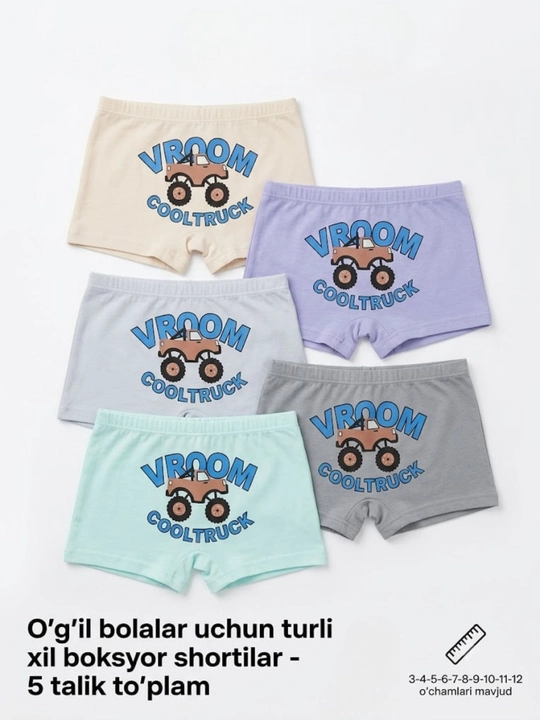 Trusik - shortik, qizlar va o'g'il bolalar uchun bokser 5 dona - 