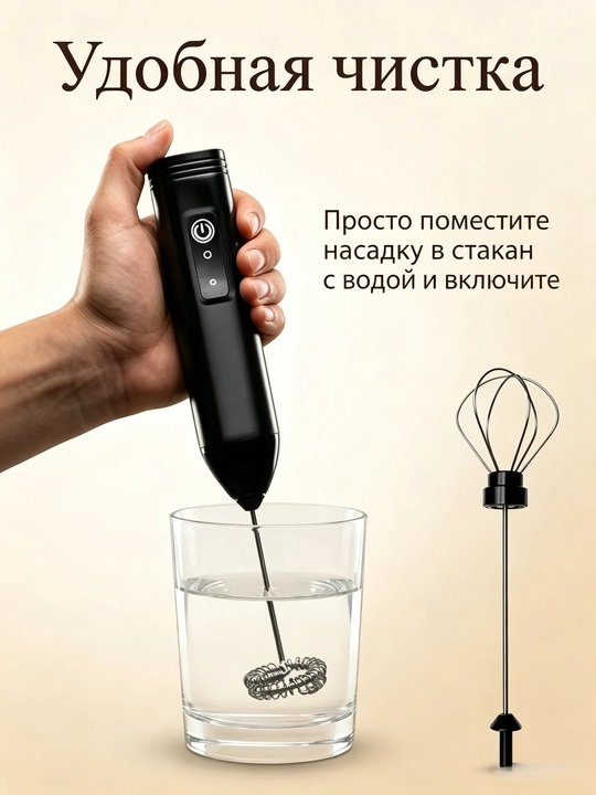 Электрический капучинатор для кофе, ручной вспениватель молока