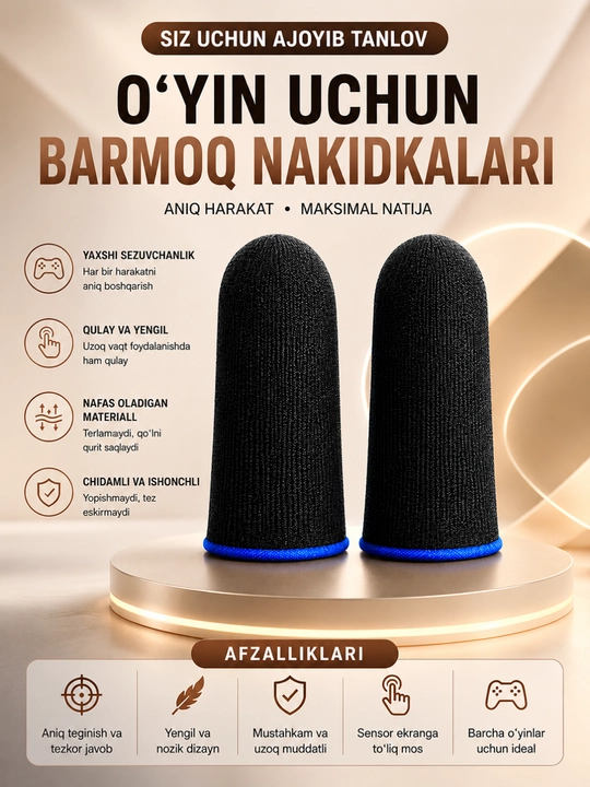 Mobil O'yin Uchun Sensor Nakladkalar – PUBG, Free Fire va COD uchun Barmoq Qopqoqlari - 