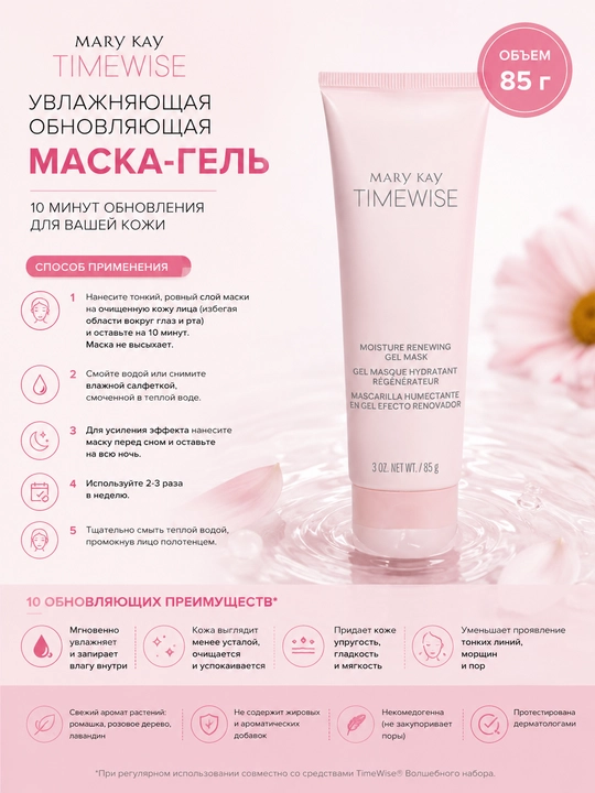 Увлажняющая обновляющая гелевая маска TimeWise