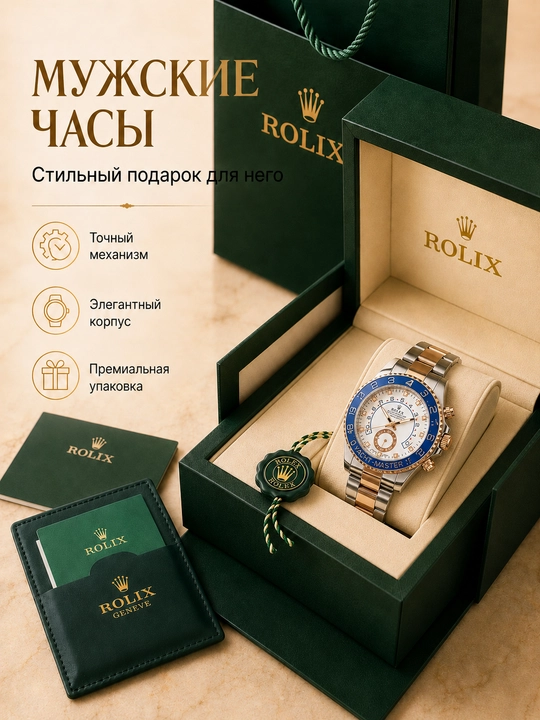 Erkaklar qo'l soati Rolix datejust 42 mm, kvarts mexanizmli, sovg'a to'plami bilan birga
