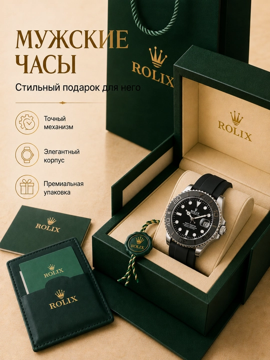 Erkaklar qo'l soati Rolix datejust 42 mm, kvarts mexanizmli, sovg'a to'plami bilan birga