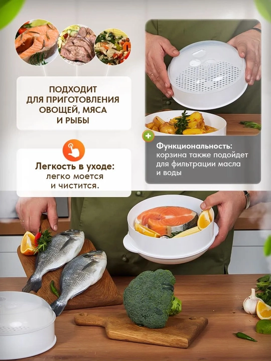 Крышка для микроволновки с пароотводом, многоразовая крышка для разогрева пищи