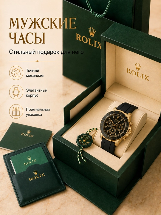 Erkaklar qo'l soati Rolix datejust 42 mm, kvarts mexanizmli, sovg'a to'plami bilan birga