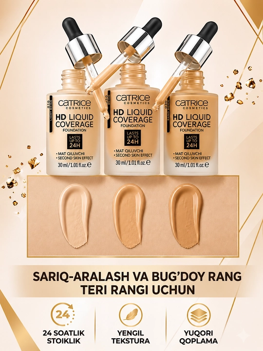 Тональная основа для лица Catrice HD Liquid Coverage Foundation - 