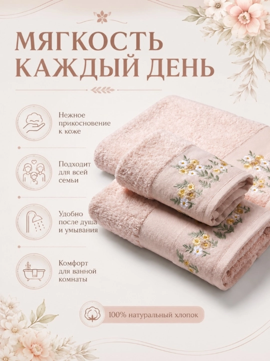 Набор махровых полотенец, полотенца махровые пушистые мягкие банное для лица и ноги 3 шт