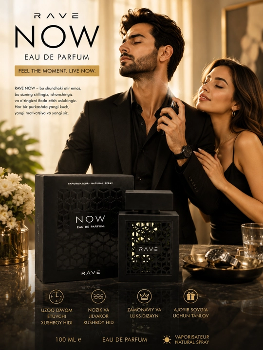 Rave Now Eau de Parfum, мужской парфюм, 100 мл, стойкий и приятный аромат