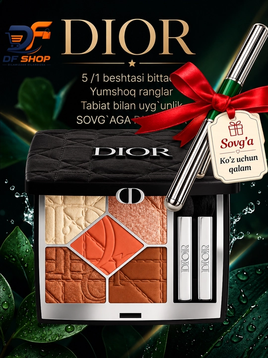 DIOR 5 Rangli Ko‘z va Yonoq teni va sovg'aga padvotka - 