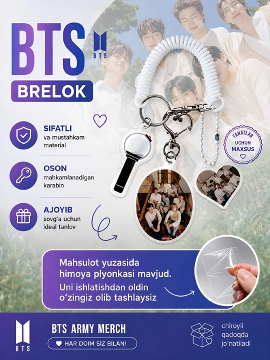 Акриловый брелок для сумки BTS KPOP - 