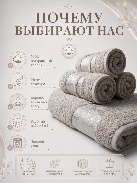 Sochiqlar to'plami 1 dona, hammom, yuz va soch uchun, yumshoq va mayin 1 dona