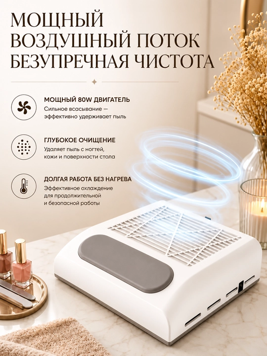 Профессиональный набор для маникюра 3 в 1: лампа SUN X25 MAX, аппарат STRONG 204, пылесос