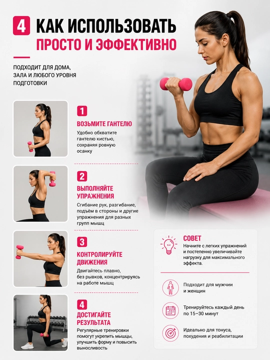 Gantel, neopren gantel, fitnes ganteli, uy uchun gantel, sport zali ganteli, kuch mashqlar