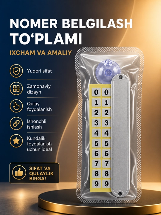 Mehmonxona, ofis, xonadon va uy uchun 0-9 raqamli eshik belgisi - 