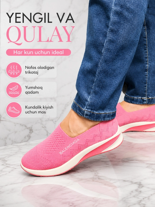 Ayollar sliponlari bahor, yoz va kuz uchun qulay va zamonaviy, o‘lchamlari 35-40