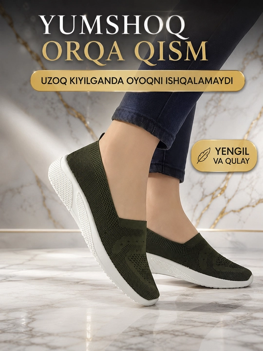 Ayollar sliponlari bahor, yoz va kuz uchun qulay va zamonaviy, o‘lchamlari 35-40