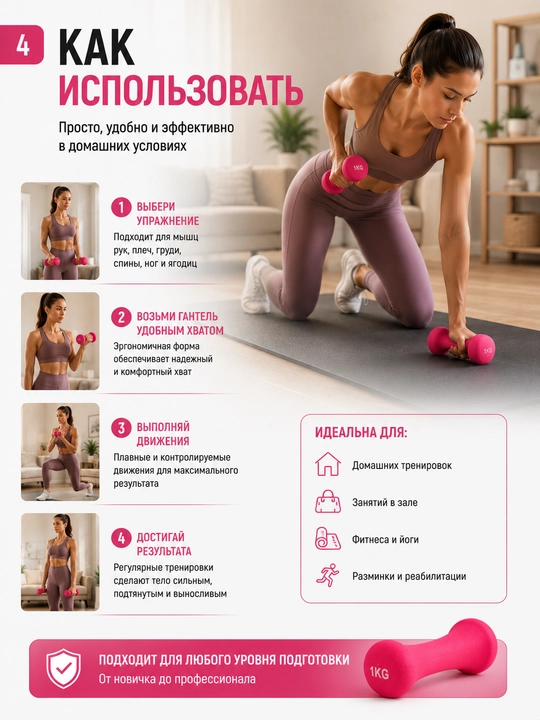 Gantel, neopren gantel, fitnes ganteli, uy uchun gantel, sport anjomi, mashq uchun gantel