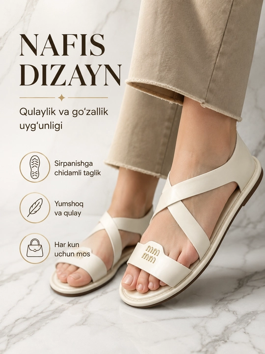 Ayollar uchun bosonojkalar, bahor-yoz-kuz uchun, 36-40 o'lcham