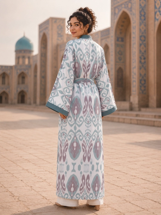Ayollar uchun abaya, xalat, 2 tasi 1 da, lyon, milliy uslub, oversayz