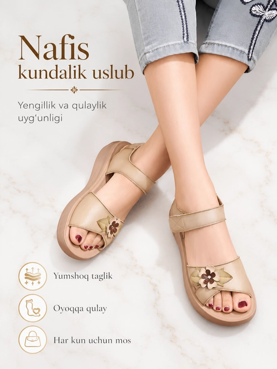 Ayollar uchun bosonojkalar, bahor-yoz-kuz uchun, 36-40 o'lcham - 