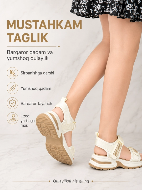 Ayollar uchun bosonojkalar, bahor-yoz-kuz uchun, 36-40 o'lcham