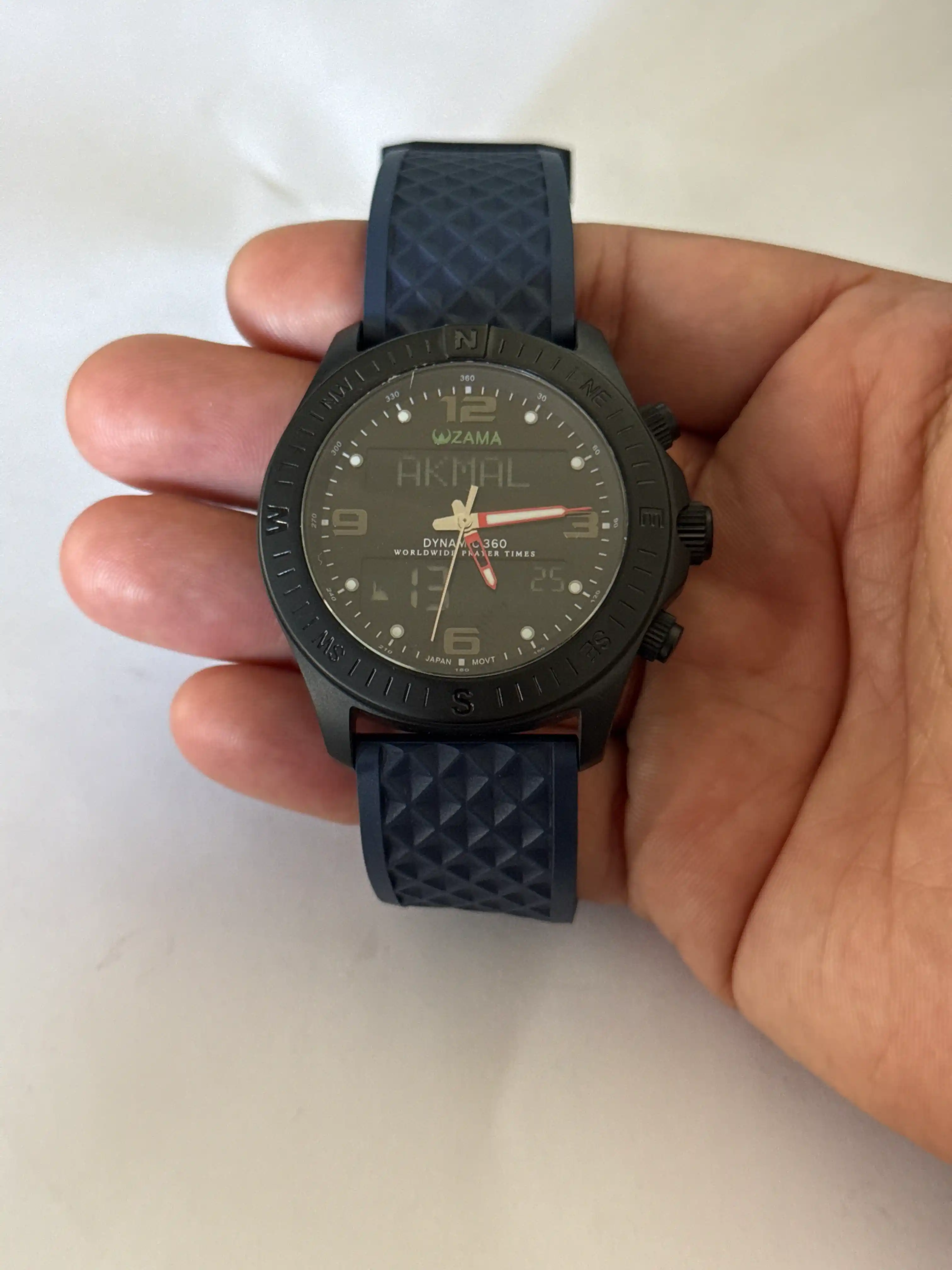 Erkaklar uchun soat ZAMA WATCH, suvga chidamli, sport, namoz vaqtini eslatuvchi