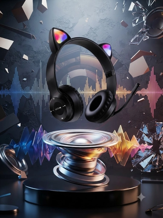 P47M Cat Ear simsiz quloqchinlari, RGB yoritgich, Bluetooth 5.0 va TF karta uyasi bilan