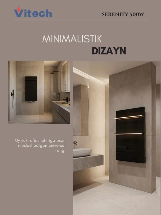 Vitech Serenity 500W infraqizil elektr sochiq isitgichi, qora