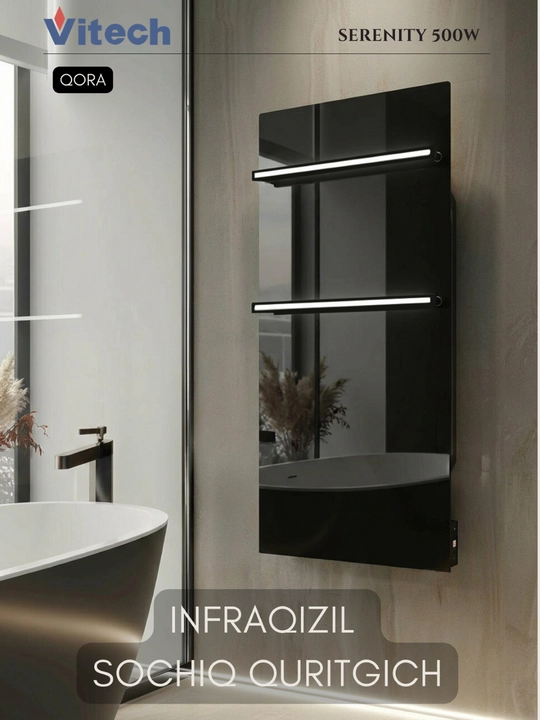 Vitech Serenity 500W infraqizil elektr sochiq isitgichi, qora